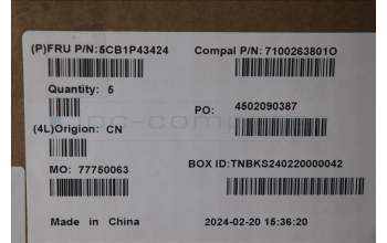 Lenovo 5CB1P43424 C-Cover with keyboard, UK English, RGB Backlight, UK