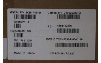 Lenovo 5CB1P43426 C-Cover with keyboard, Spanish, RGB Backlight, UK