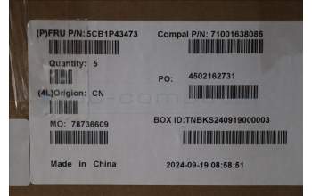 Lenovo 5CB1P43473 C-Cover with keyboard, US English Euro, Cloud Grey, Backlight, FingerPrint, US