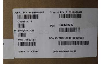 Lenovo 5CB1P48987 C-Cover with keyboard, French, Cloud Grey, Backlight, FingerPrint, US