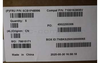 Lenovo 5CB1P48996 C-Cover with keyboard, Czech Slovakian, Cloud Grey, Backlight, FingerPrint, UK