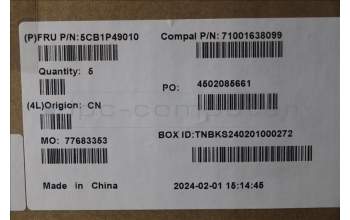 Lenovo 5CB1P49010 C-Cover with keyboard,UK English,Cloud Grey,Backlight,Non_Fingerprint