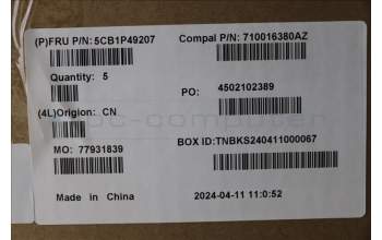 Lenovo 5CB1P49207 C-Cover with keyboard, UK English, Abyss Blue, Backlight, Non-Fingerprint, UK