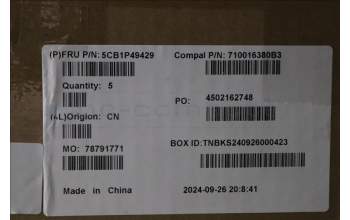 Lenovo 5CB1P49429 C-Cover with keyboard, Portuguese, Abyss Blue, Backlight, Non-FingerPrint, UK