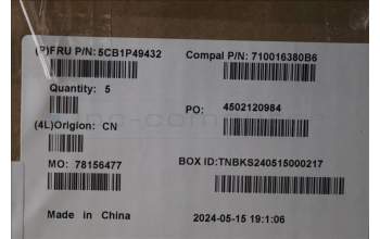 Lenovo 5CB1P49432 C-Cover with keyboard,Nordic,Abyss Blue,Backlight,Non_Fingerprint