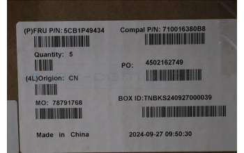 Lenovo 5CB1P49434 C-Cover with keyboard, German, Abyss Blue, Backlight, Non-FingerPrint, UK