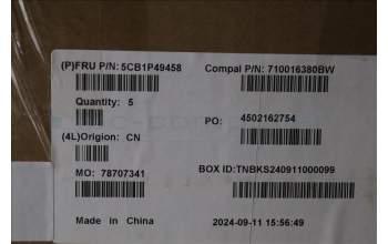 Lenovo 5CB1P49458 C-Cover with keyboard, Spanish, Cloud Grey, Non_Backlight, FingerPrint