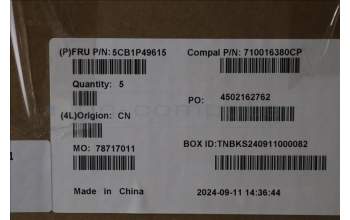 Lenovo 5CB1P49615 C-Cover with keyboard, Italian, Cloud Grey, Non_Backlight, Non_FingerPrint