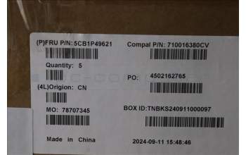 Lenovo 5CB1P49621 C-Cover with keyboard, Nordic, Cloud Grey, Non_Backlight, Non_FingerPrint