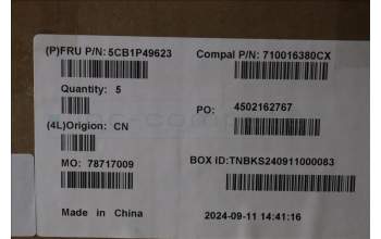 Lenovo 5CB1P49623 C-Cover with keyboard, German, Cloud Grey, Non-Backlight, Non-FingerPrint, UK