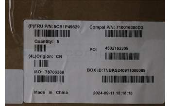 Lenovo 5CB1P49629 C-Cover with keyboard, Switzerland, Cloud Grey, Non_Backlight, Non_FingerPrint