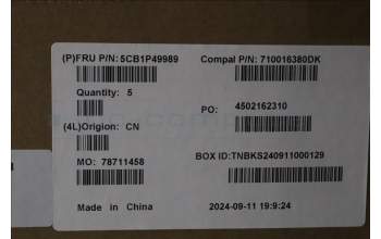 Lenovo 5CB1P49989 C-Cover with keyboard, Spanish, Abyss Blue, Non_Backlight, FingerPrint