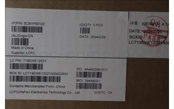 Lenovo 5CB1P50122 C-Cover with keyboard, US English Euro, Grey, RGB Backlight, US