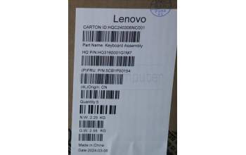 Lenovo 5CB1P50154 C-Cover with keyboard,US English Euro,Luna Grey,Non_Fingerprint