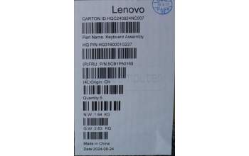Lenovo 5CB1P50169 C-Cover with keyboard, Russian, Luna Grey, Non_FingerPrint