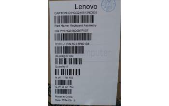 Lenovo 5CB1P50198 COVER Upper Case ASM NORDIC H83E2 TT PST