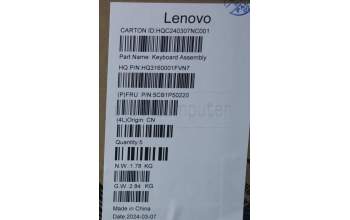Lenovo 5CB1P50220 COVER Upper Case ASM ENG H83E2 LG PST