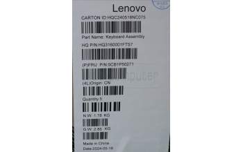 Lenovo 5CB1P50271 COVER UpperCase ASM NORDIC H83E2 LG 2.5K