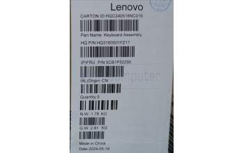 Lenovo 5CB1P50295 C-Cover with keyboard, Belgian, Tidal Teal, Puresight Logo, UK