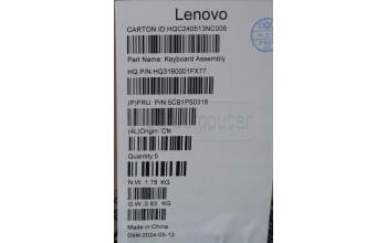 Lenovo 5CB1P50318 COVER UpperCaseASM SWS H83E2 TT PST DIS