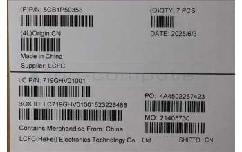 Lenovo 5CB1P50358 A-Cover, MT063, 32T_ASSY