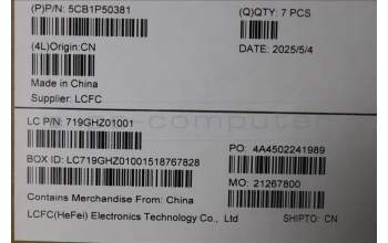 Lenovo 5CB1P50381 FRU COVER ME633_D_COVER_AL_w/SCW