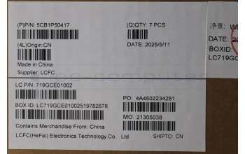 Lenovo 5CB1P50417 C-Cover MT042 WLAN, Black, ASSY