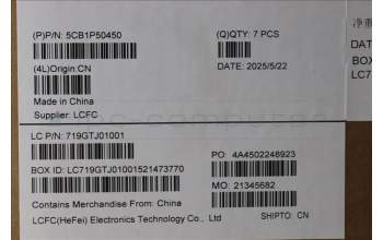 Lenovo 5CB1P50450 FRU COVER ME632_D_CVR_PL_BK w/SCW