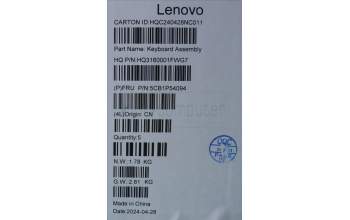 Lenovo 5CB1P54094 COVER UpperCaseASM RUS H83E2 LG PST DIS