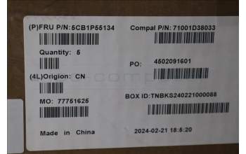 Lenovo 5CB1P55134 C-Cover with keyboard,English,Luna Grey,Backlight