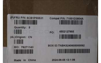 Lenovo 5CB1P55531 C-Cover with keyboard, Turkish, Luna Grey, RGB Backlight, UK