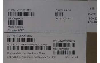 Lenovo 5CB1P71892 C-Cover with keyboard,US English Euro,Black,Non_Fingerprint