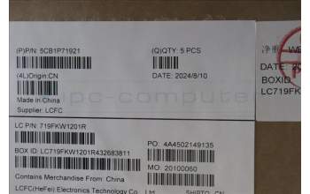 Lenovo 5CB1P71921 C-Cover with keyboard, US English Euro, Black, Fingerprint, US