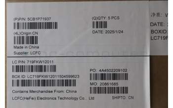 Lenovo 5CB1P71937 C-Cover with keyboard, Slovenian, Black, Fingerprint, UK