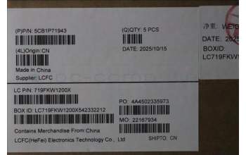 Lenovo 5CB1P71943 C-Cover with keyboard, UK English, Black, Fingerprint, UK