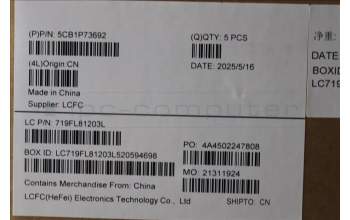 Lenovo 5CB1P73692 C-Cover with keyboard, Nordic, Black, Non-Fingerprint, UK