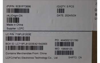 Lenovo 5CB1P73696 C-Cover with keyboard, Spanish, Black, Non-Fingerprint, UK