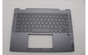 Lenovo 5CB1P74328 C-Cover with keyboard, Italian, Luna Grey, FingerPrint, UK