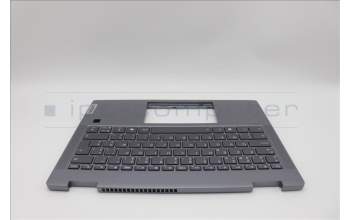 Lenovo 5CB1P74347 C-Cover with keyboard, Belgian, Luna Grey, FingerPrint, UK