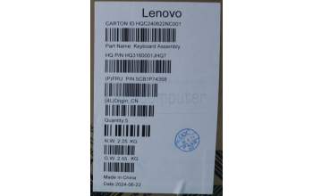 Lenovo 5CB1P74358 C-Cover with keyboard,UK English,Cosmic Blue,FingerPrint