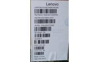 Lenovo 5CB1P74363 C-Cover with keyboard, Portuguese, Cosmic Blue, FingerPrint