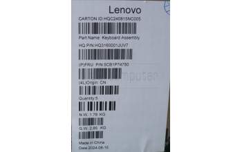 Lenovo 5CB1P74750 C-Cover with keyboard, Bulgarian, Luna Grey, Puresight Logo, UK