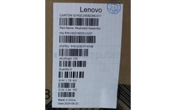 Lenovo 5CB1P74758 C-Cover with keyboard, Greek, Luna Grey, Puresight Logo, US