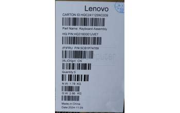 Lenovo 5CB1P74769 C-Cover with keyboard, Slovenian, Luna Grey, Puresight Logo, UK
