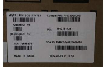 Lenovo 5CB1P74783 LCD Cover W/Ant C83HL T30IR AL AB