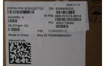 Lenovo 5CB1Q27723 C-Cover with keyboard, Hungarian, Cloud Grey, Backlight, UK