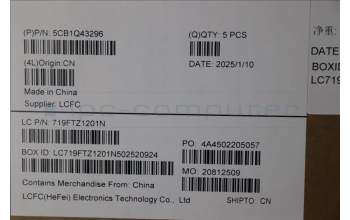 Lenovo 5CB1Q43296 C-Cover with keyboard, Portuguese, Luna Grey, Non-Backlight, UK