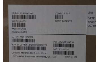 Lenovo 5CB1Q43302 C-Cover with keyboard, French, Luna Grey, Non-Backlight, US