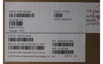 Lenovo 5CB1Q43309 C-Cover with keyboard, Nordic, Luna Grey, Non-Backlight, UK