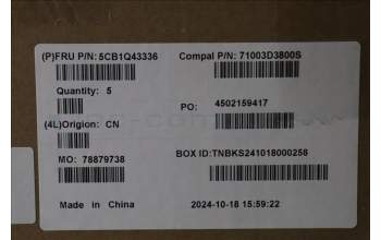 Lenovo 5CB1Q43336 C-Cover with AI keyboard, UK English, Cloud Grey, Backlight, Fingerprint, UK